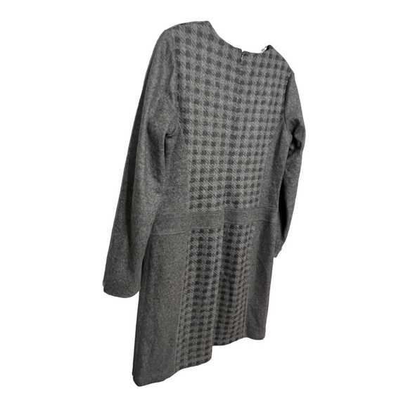 Worth New York USA Wool Blend Gray Vintage Checkered Button Knee Dress Sz 10 - Picture 5 of 9